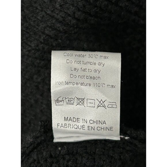 Shawl Collar Open Front Long Sleeve Cardigan Sweater Black Sz Medium Knitwear - Picture 7 of 9